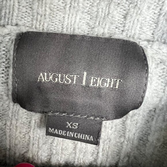 NWOT August 1 Eight Mockneck Ribbed Pullover Sweater Gray XS Relaxed Boxy - Picture 2 of 7